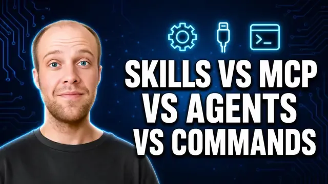 Claude Skills vs MCP vs Agents vs Commands (Plain English) thumbnail
