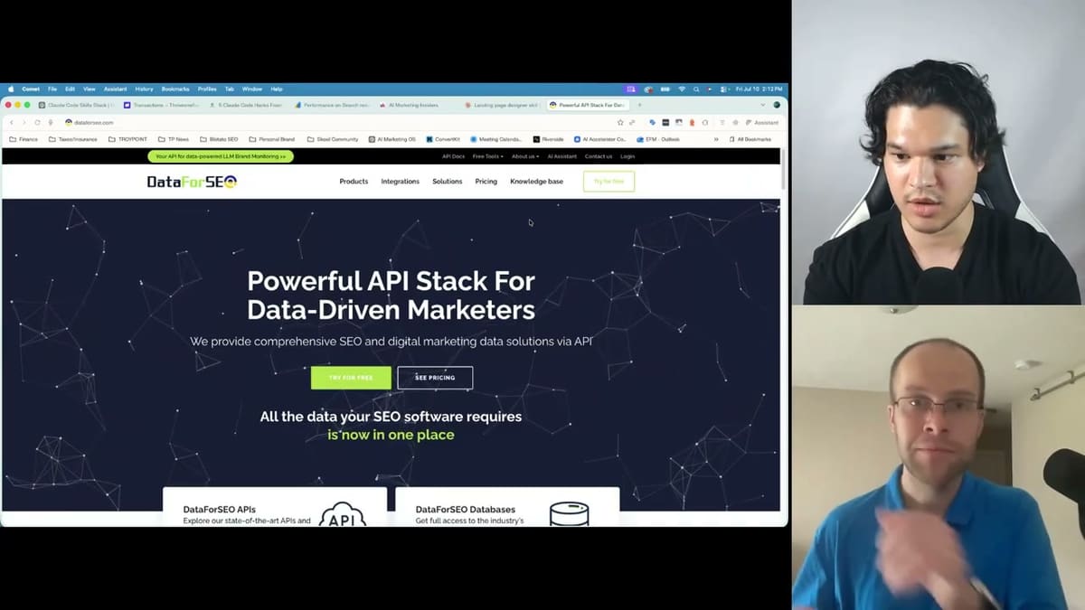 Reality of AI in 2026 keyword research using the DataForSEO API homepage